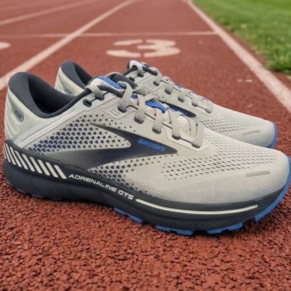 Brooks Adrenaline GTS 22 Mens Running Shoes Grey Blue 1103661D023 Size 11.5 D